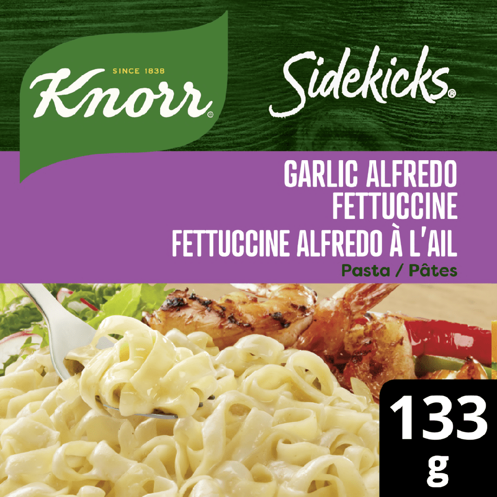 Pates Knorr Sidekicks Fettuccine Alfredo à l’ail 133GR