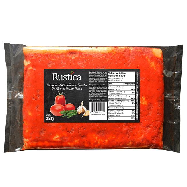 Rustica Pizza aux tomates traditionnelle Italienne style boulangerie 350g