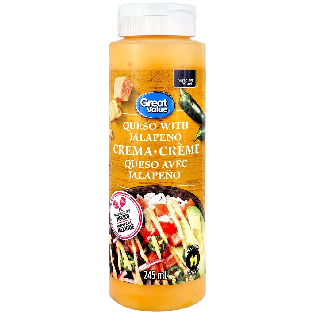 Grande valeur Great Value Queso avec Crème au Jalapeño