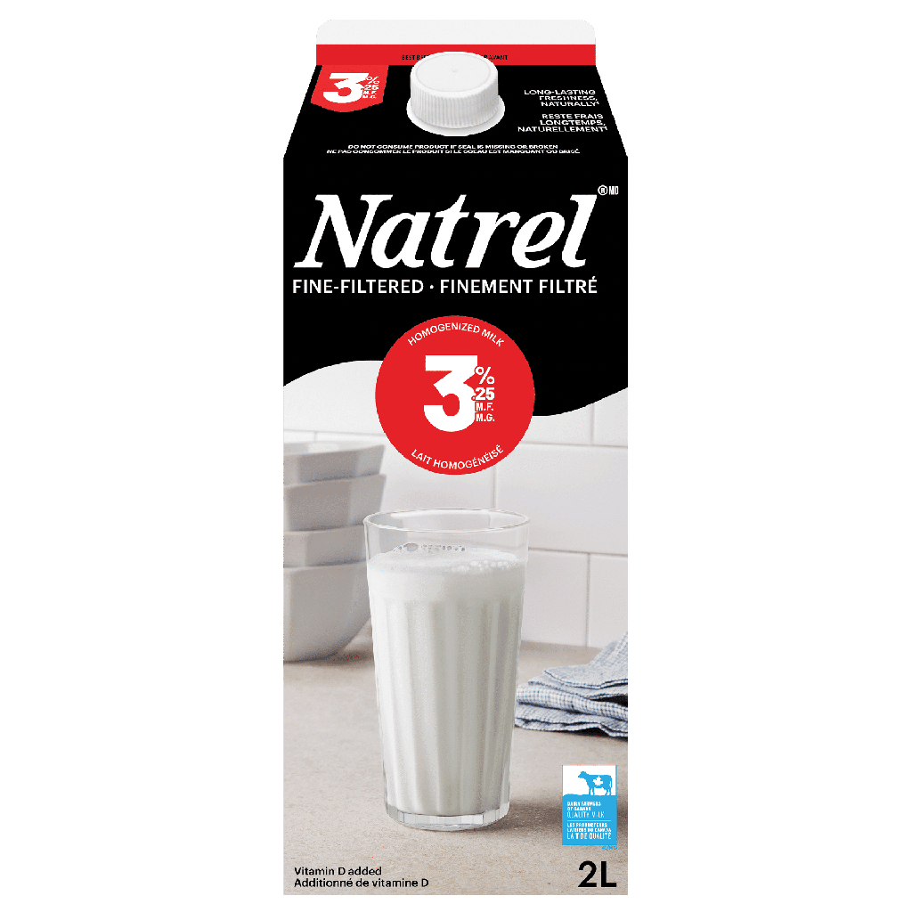 Natrel Finement Filtré 3,25 % Lait Homogénéisé 2L