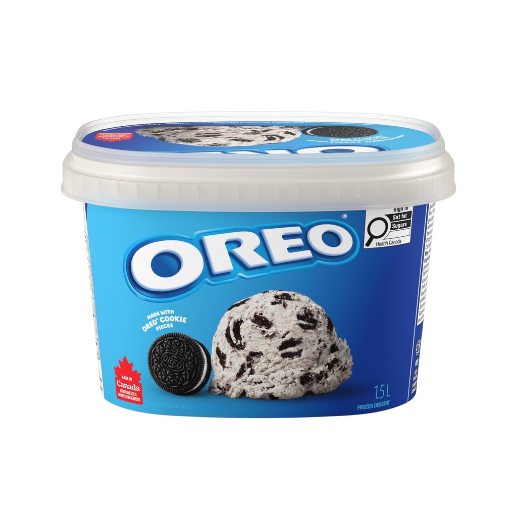 CHRISTIE OREO dessert glacé, dessert glacé à la vanille mélangé avec morceaux d’OREO 1,5 L