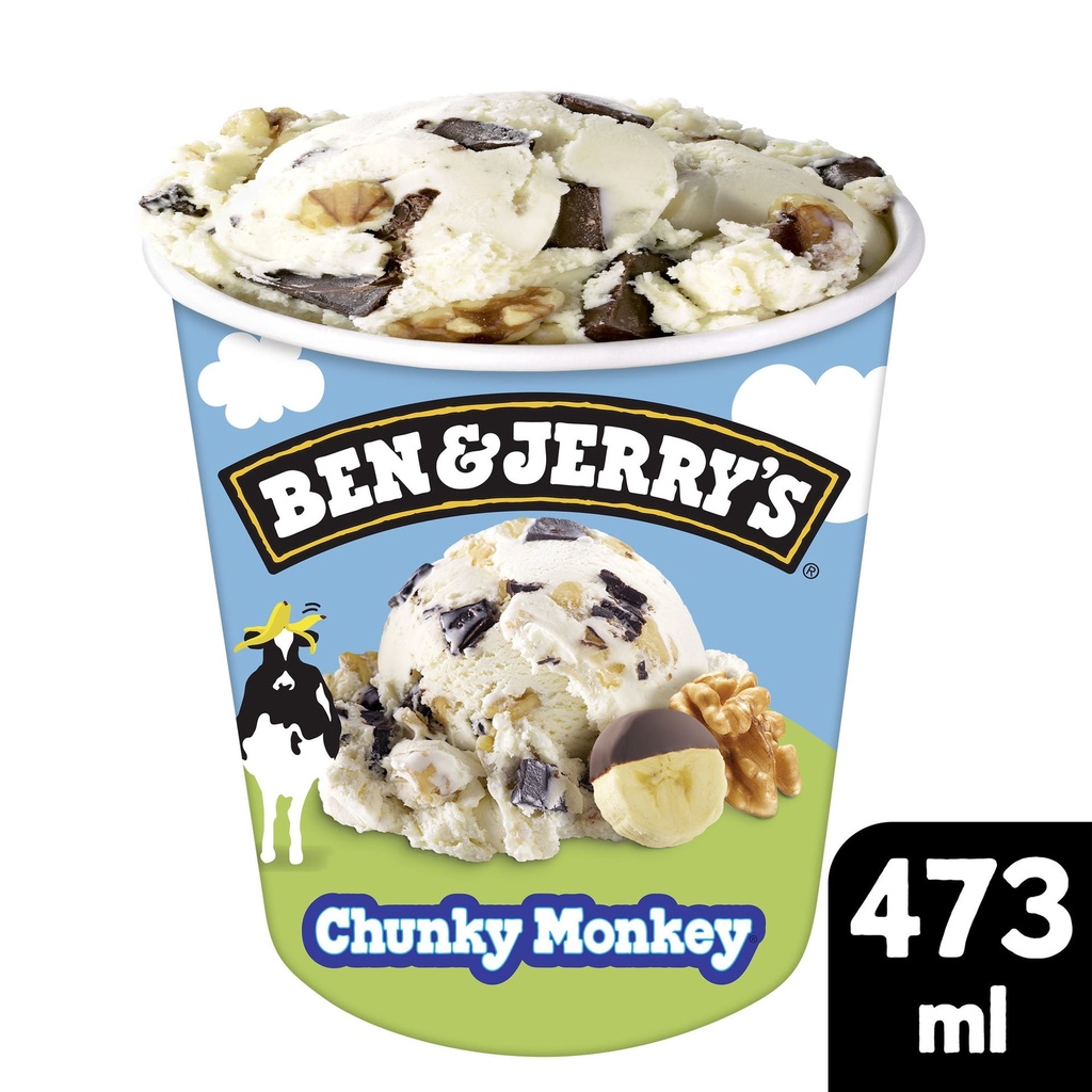 Ben & Jerry's Contenant de crème glacée à la banane Ben & Jerry’s Chunky Monkey® sans OGM 473 ml