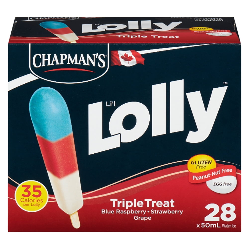 Crème glacée Chapman's Chapman's Faible en Calories Triple Délice Li'l Lolly en Boîte 28 x 50mL