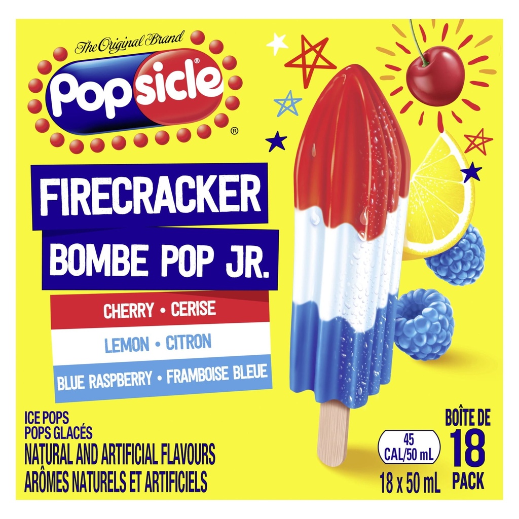 Popsicle Bombe Pop Jr. Pops Glacés 18 x 50 ml