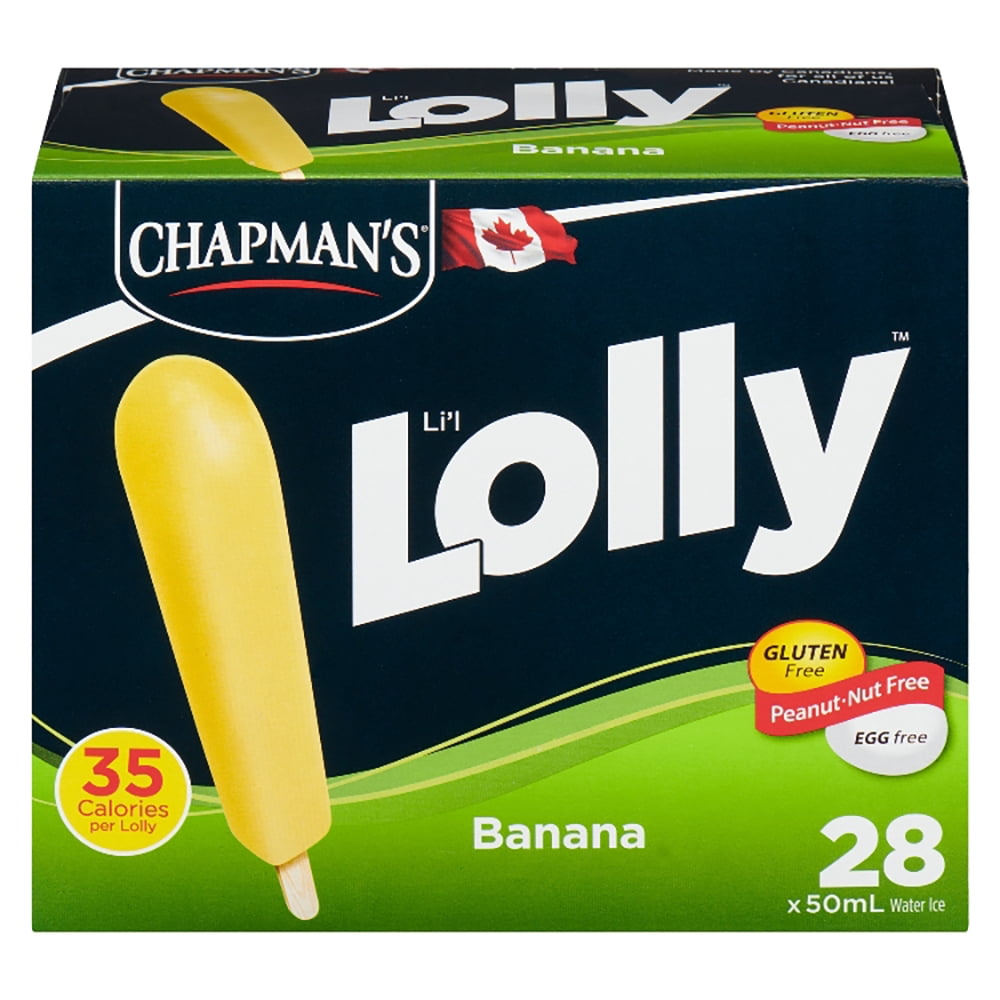 Crème glacée Chapman's Chapman's à Faible Teneur en Calories Banane Li'l Lolly en Boîte 28 x 50mL