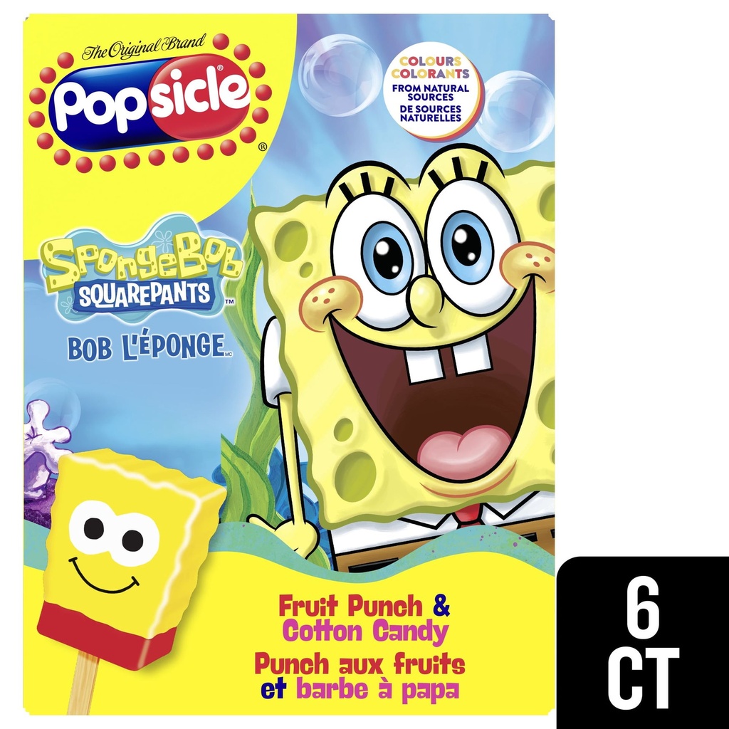 Pops Glacés Popsicle Bob l'Éponge 6 x 60 mL