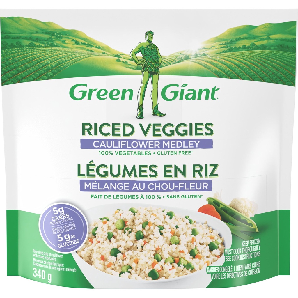 E-GREEN GIANT Légumes en riz Géant Vert – Mélange au chou-fleur 340 g