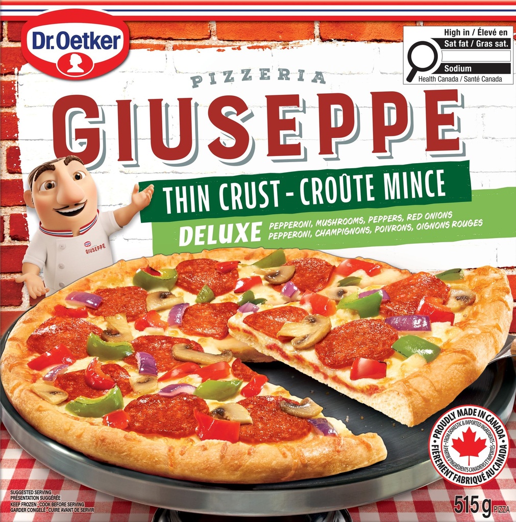Dr. Oetker Giuseppe Pizzeria pizza deluxe à croûte mince 515g