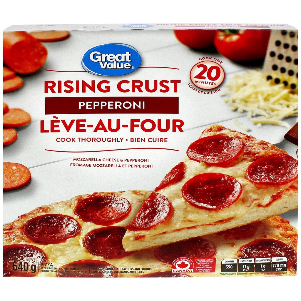 Pizza lève-au-four au pepperoni Great Value 640g