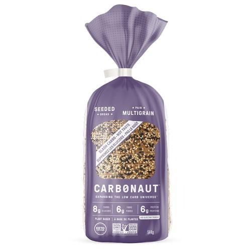 Carbonaut - Pain multigrains aux graines, Keto, Végétalien, Casher, Sans OGM, faible en glucides, Sans sucre, 550 g Pain aux graines