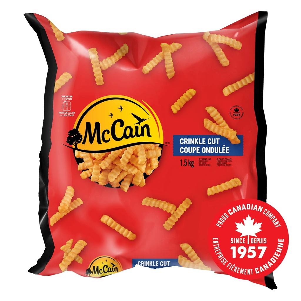 McCain® Frites Coupe Ondulée, Faites au Canada à Partir d'Ingrédients Canadiens et Importés 1.5kg