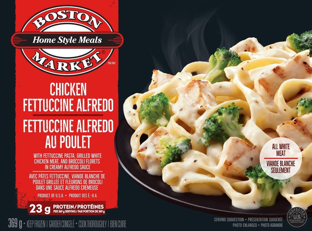 Boston Market Fettuccine Alfredo au poulet, 369g Fettuccnie Alfredo au Poulet