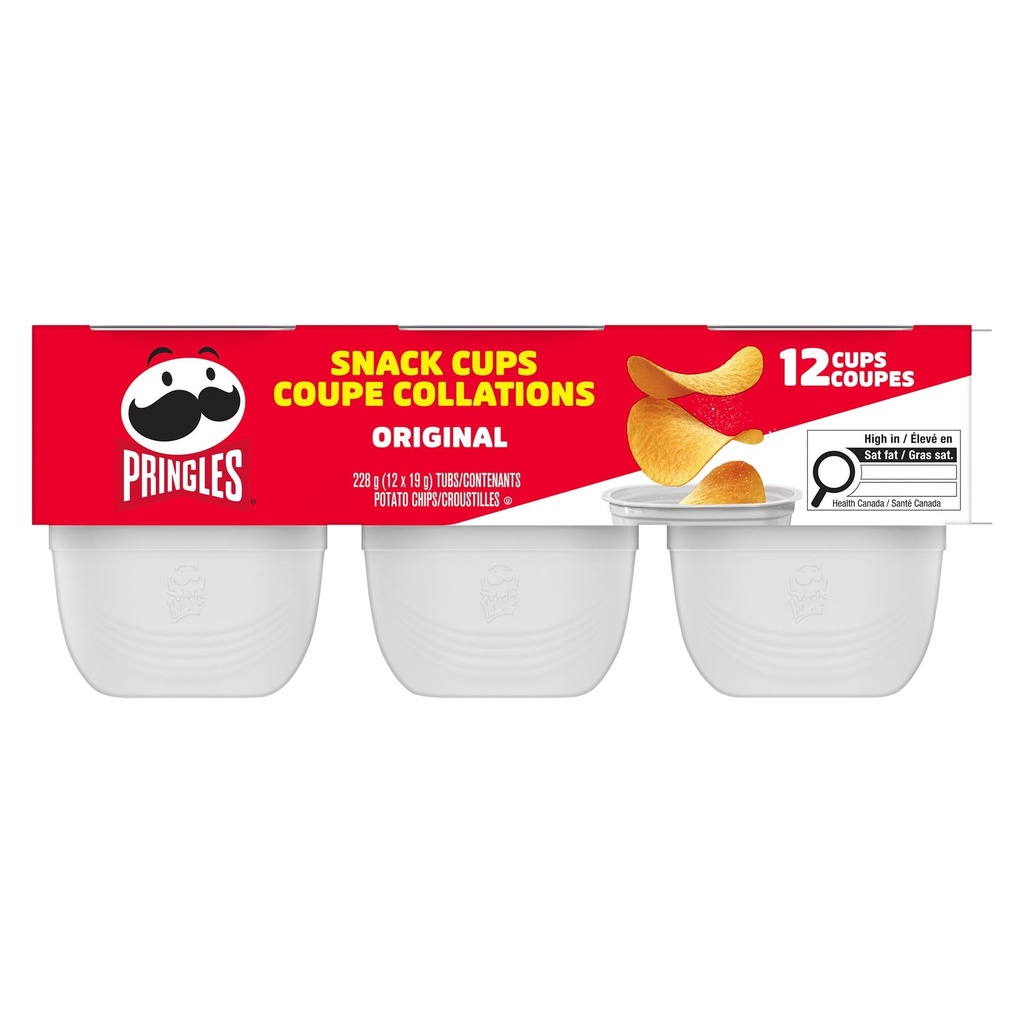 Pringles® Snack Stacks Original Potato Chips, 12 x 19 g