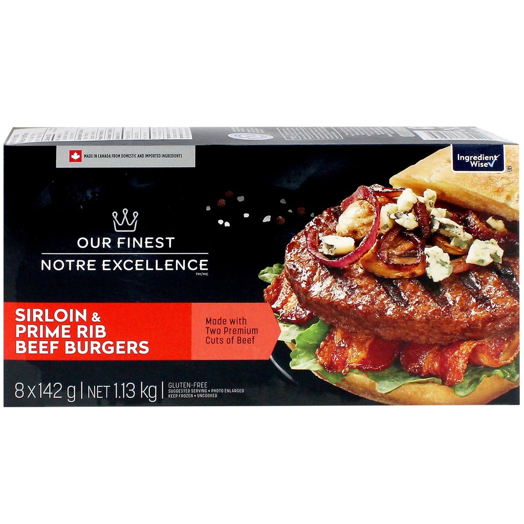 Notre Excellence Burgers de Surlonge et de Côte de Boeuf congeles 1.13 kg