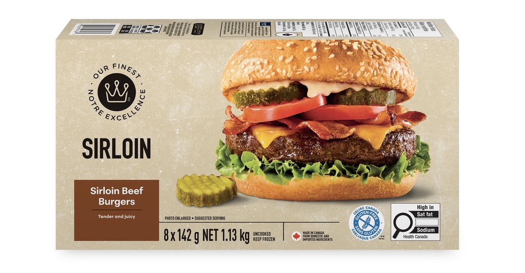 Notre Excellence Our Finest Burgers de Surlonge de Boeuf Surgelés 1.13 kg
