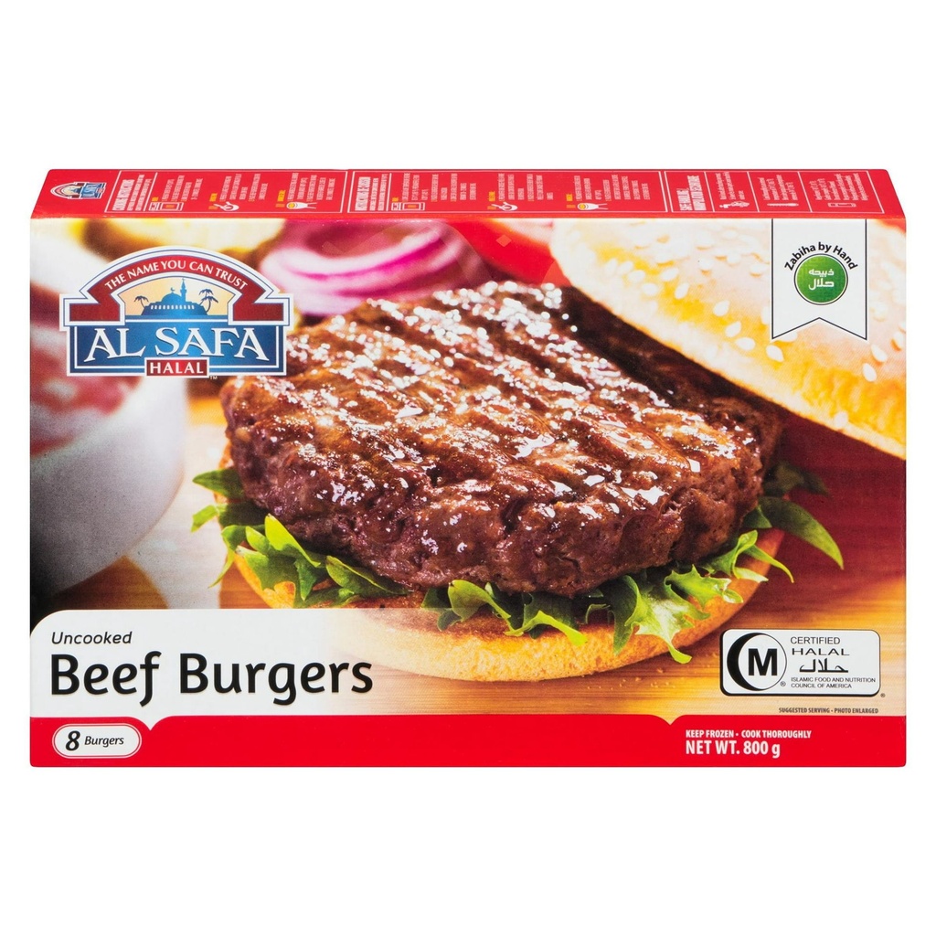 Burgers de boeuf cru Al Safa Halal 800g