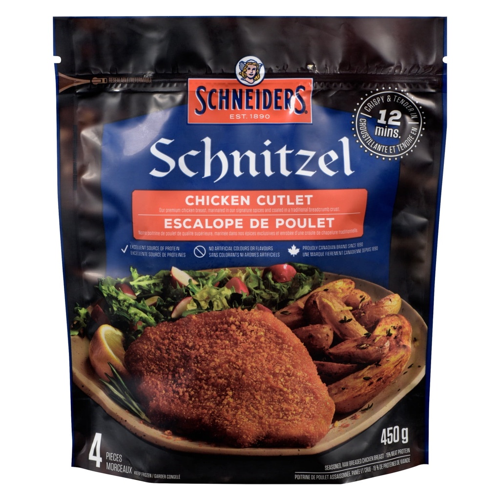 Escalopes de poulet schnitzel surgelées Schneiders 450 g