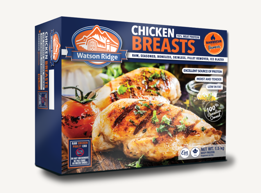 Poulet BBQ Watson Ridge Poitrines de poulet assaisonnées Watson Ridge, BBQ Poitrine de poulet WR, BBQ