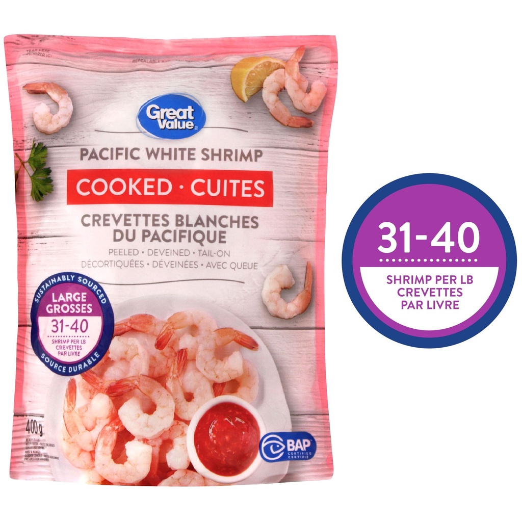 Great Value Crevettes Cuites 31/40 400 g (0.88 lb)