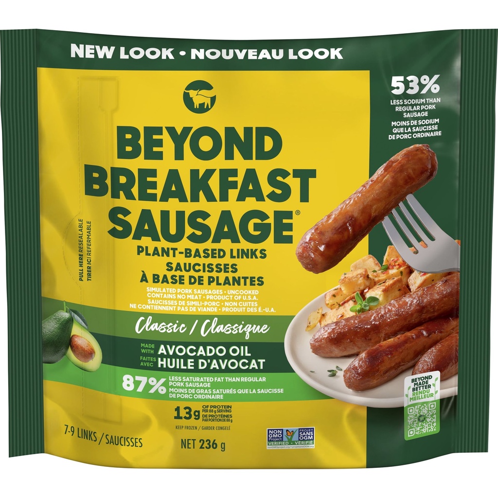 Beyond Meat Saucisses Petit-Déjeuner à Base de Plantes avec Huile d’Avocat 236g