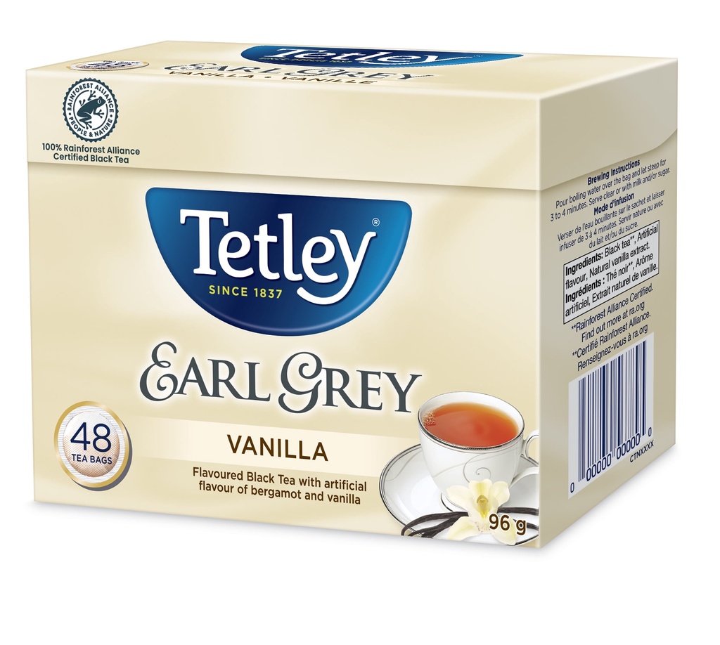 Tetley Thé Earl Grey Vanille 48 Sachets