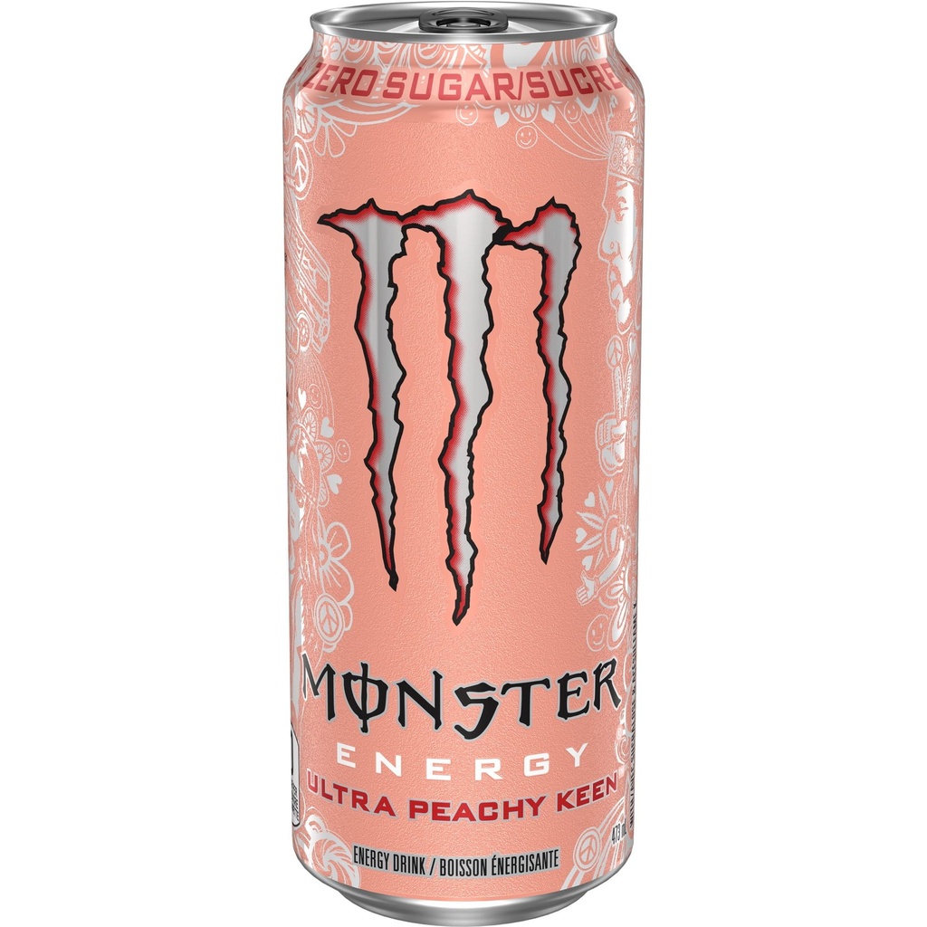 Monster Energy Ultra Peachy Keen Zero Sugar Can, 473 mL