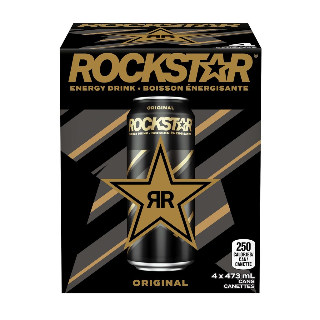 Rockstar Original Boisson Énergisante 4 x 473 mL, Canettes