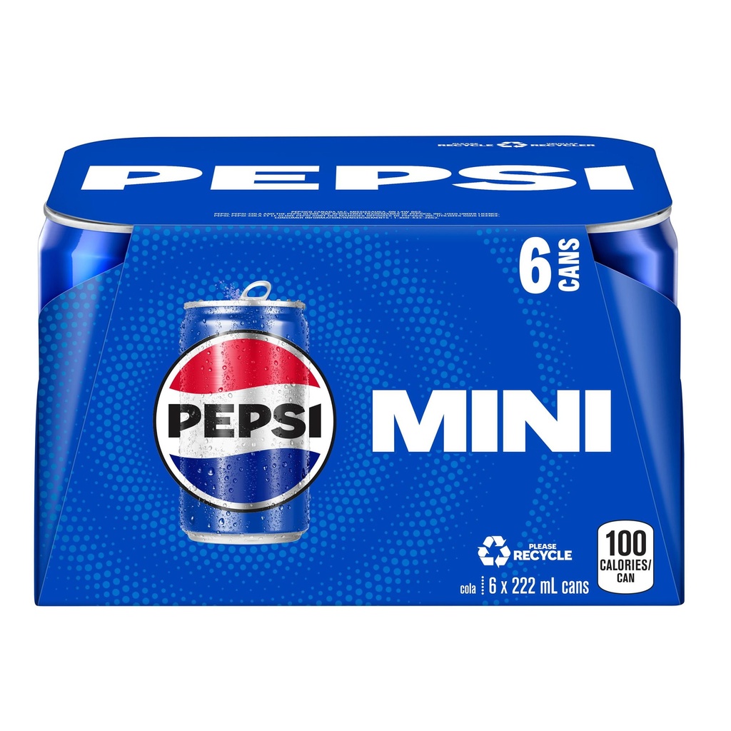 Pepsi Cola 6 x 222 ml, Mini Cans