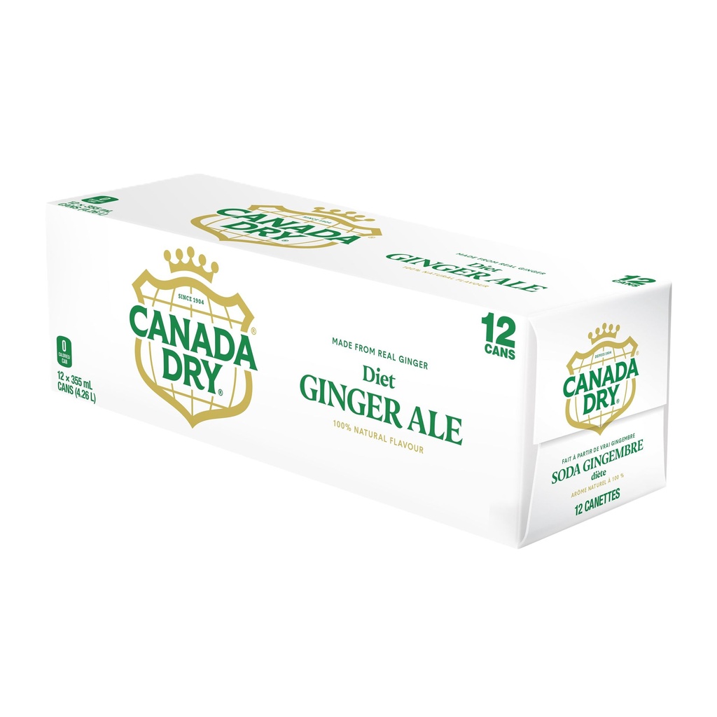 Soda gingembre diète Canada DryMD - Emballage de 12&nbsp;canettes de 355&nbsp;mL