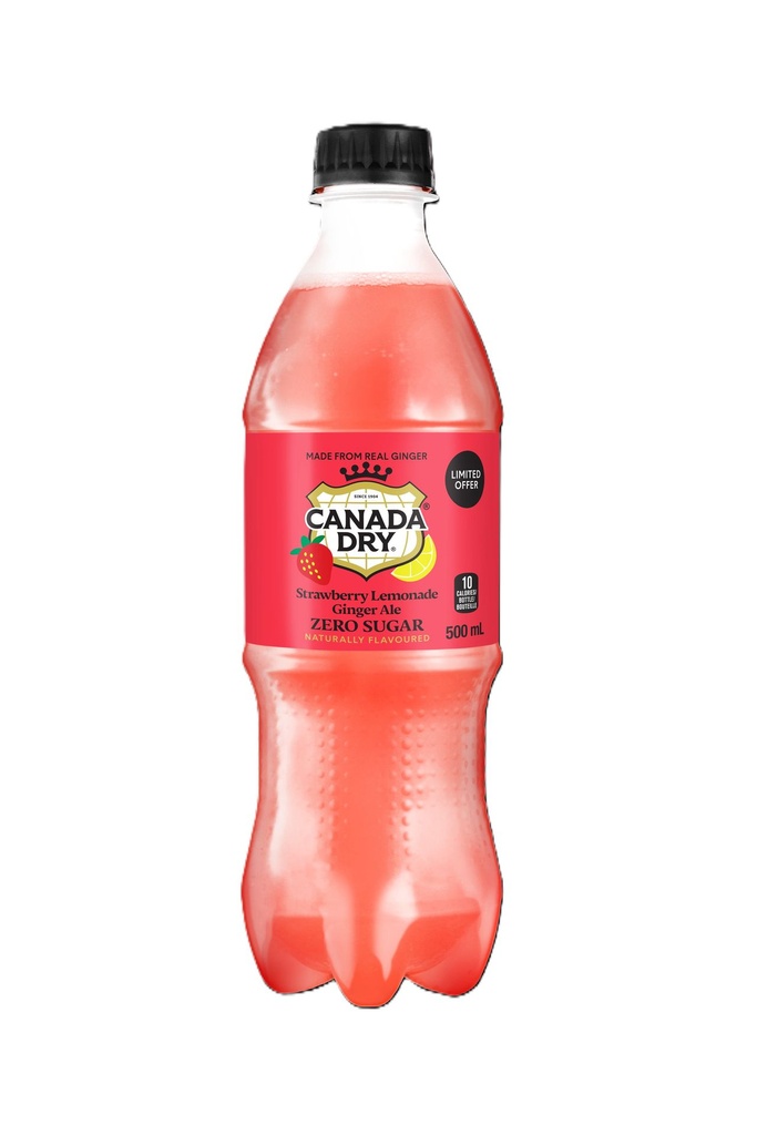 Soda gingembre à la limonade aux fraises Canada Dry Sans Sucre &nbsp;