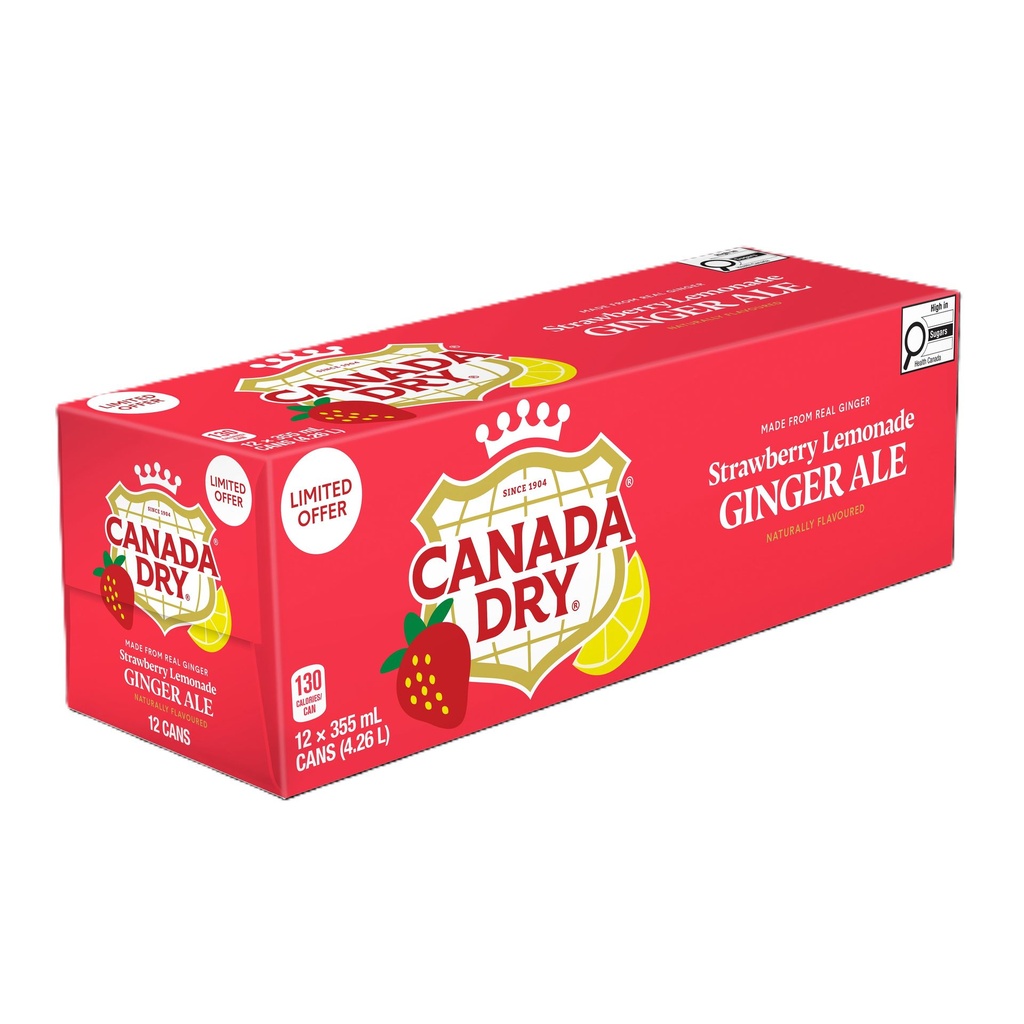Soda gingembre à la limonade aux fraises Canada Dry&nbsp;
