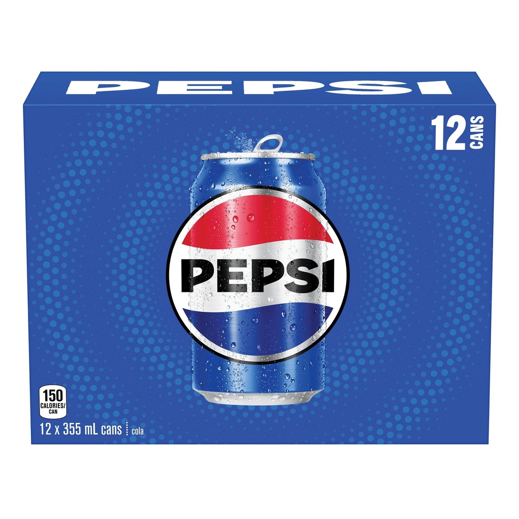 Pepsi Cola Canettes de 355ml, Lot de 12