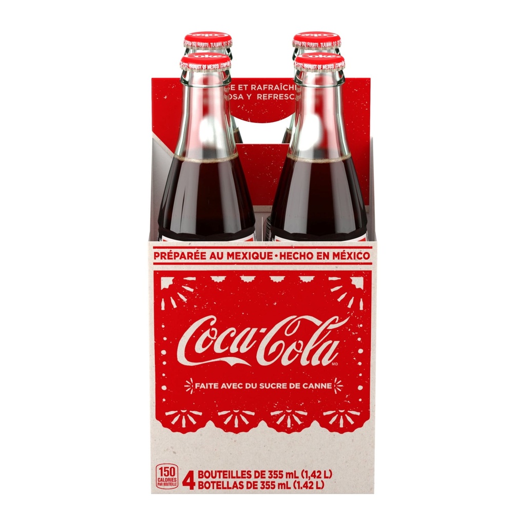 Coca-Cola du Mexique Glass Bouteilles, 355 mL, 4 Pack