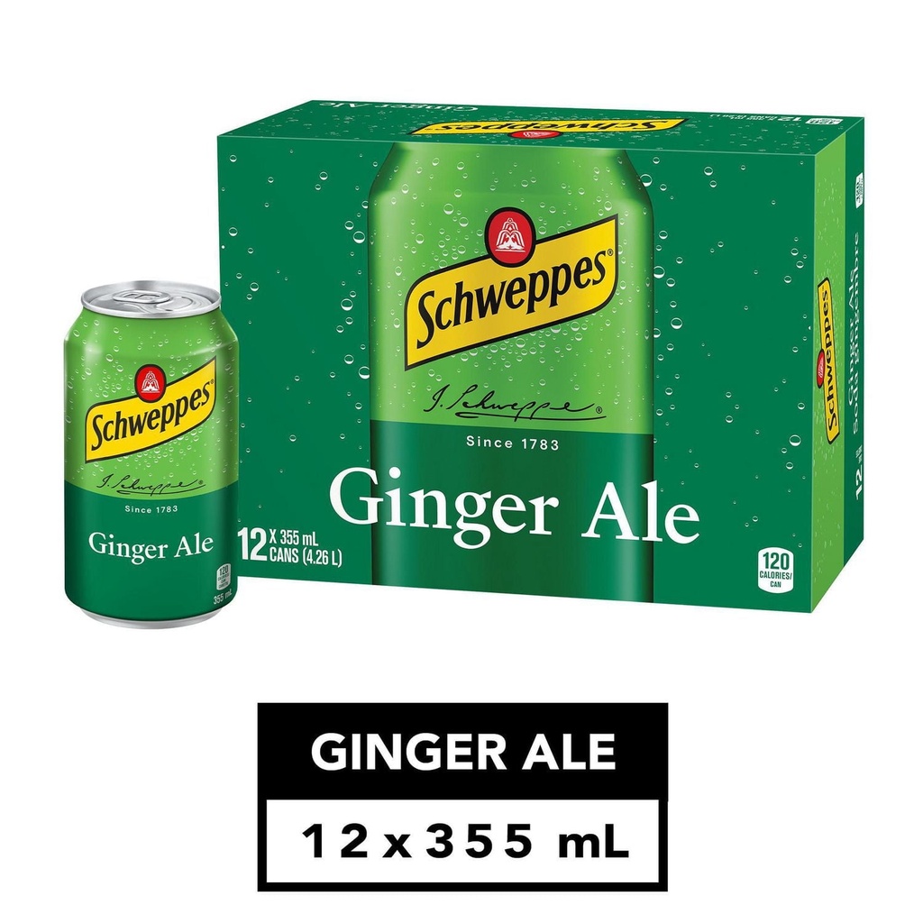 Schweppes soda gingembre 12 x 355 mL, Canettes