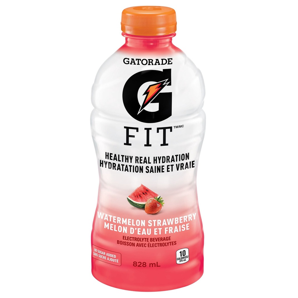 Gatorade Fit Pastèque Fraise Boisson Électrolyte 828 mL, Bouteille