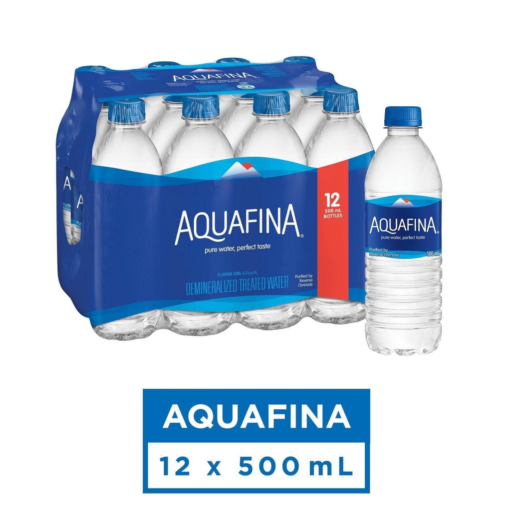 Aquafina Eau Purifiée 12 x 500 ml, Bouteilles