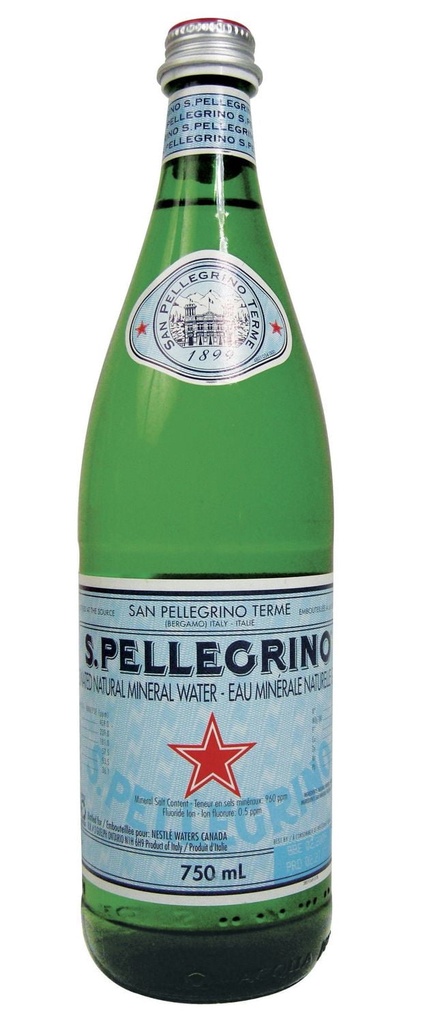 S. PELLEGRINO Eau pétillante gazéifiée, bouteille en verre 750ml