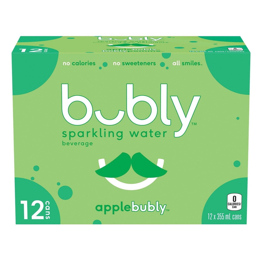Bubly™ Eau Pétillante Saveur Pomme 12 x 355 ml, Canettes