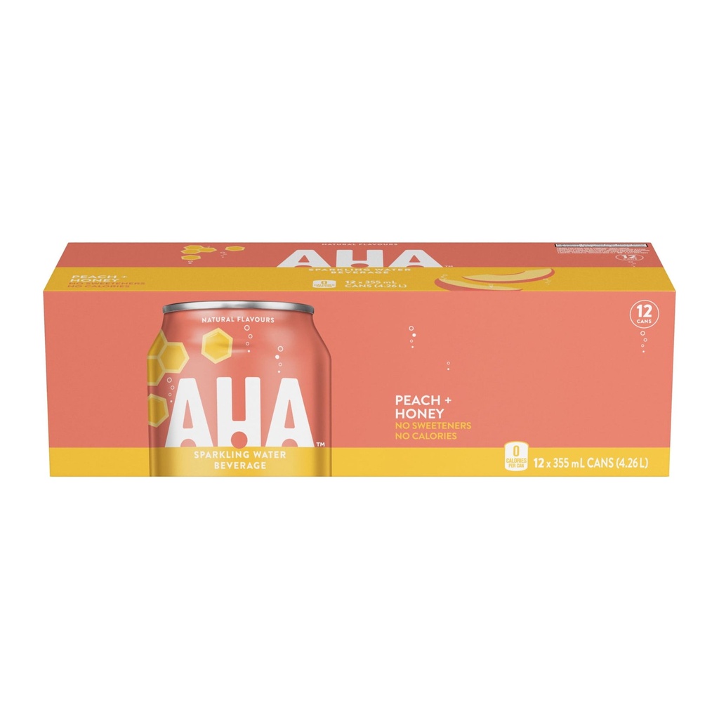 Aha Miel de pêche Fridge Pack Cannettes, 355 mL, 12 Pack