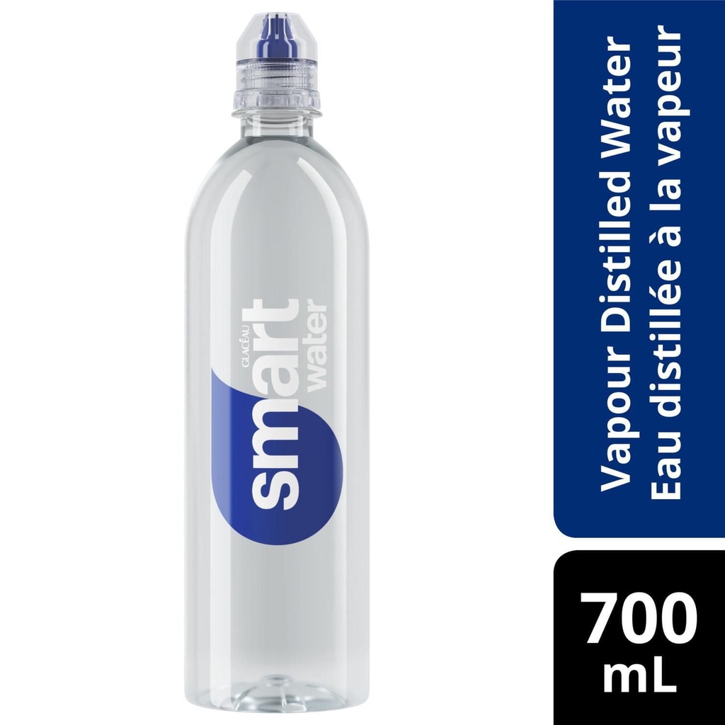 Glaceau Smartwater smartwater Eau distillée à la vapeur bouteille, 700 mL