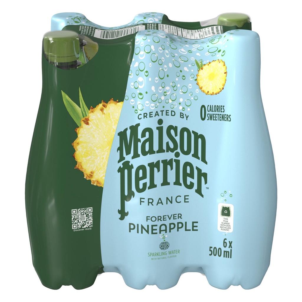 Maison Perrier Ananas Éternel, Boisson d'Eau Pétillante, Arôme Naturel d'Ananas 6x500ml