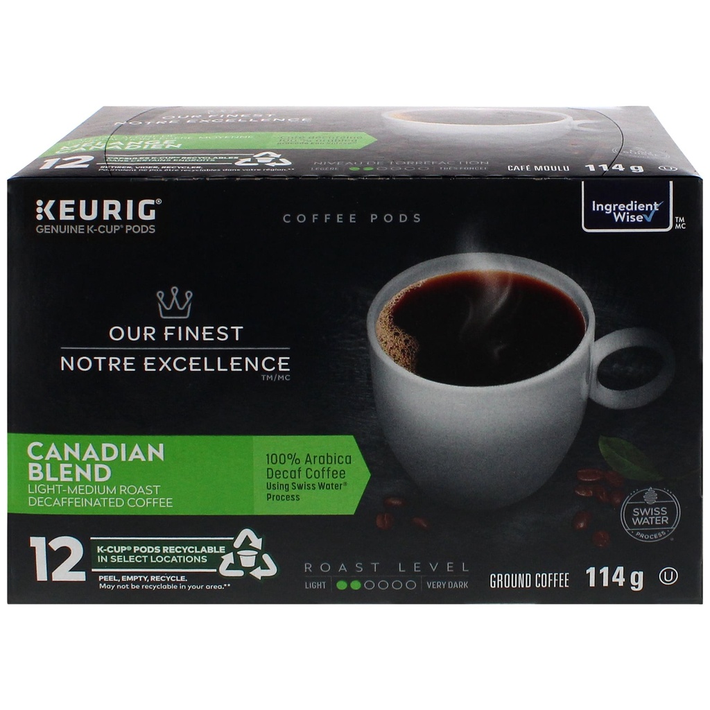 Notre Excellence Our Finest Mélange Canadien Café Décaféiné Moulu
