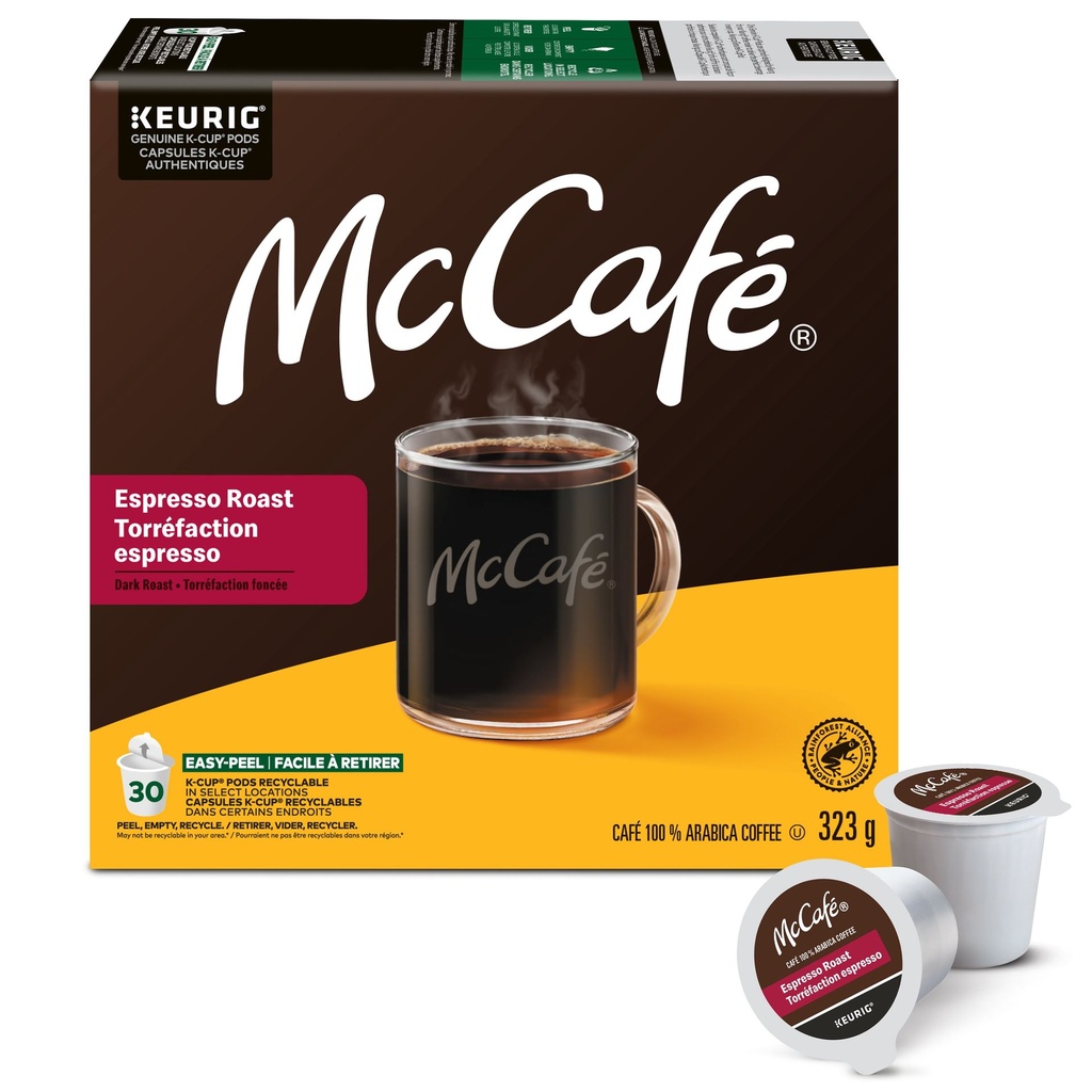McCafé Espresso de Qualité Supérieure à Torréfaction Foncée, Capsules de Café K-Cup