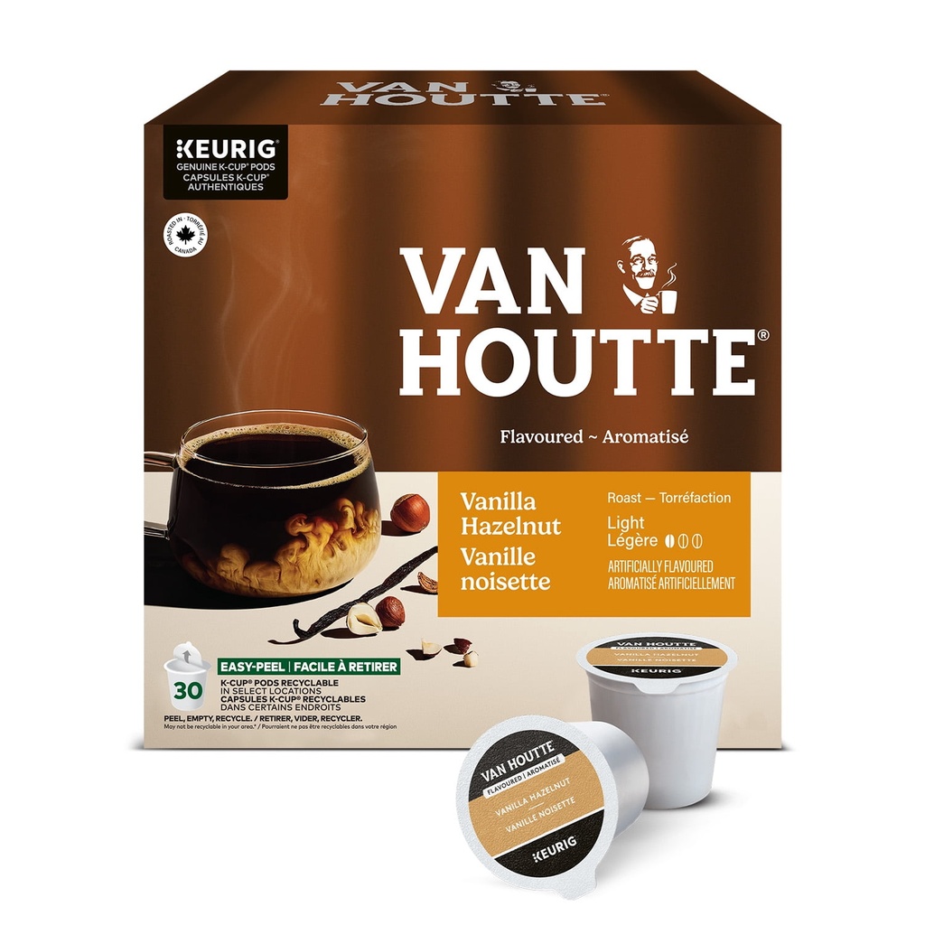 Van Houtte Vanille Noisette, Torréfaction Légère, Capsules de Café K-Cup