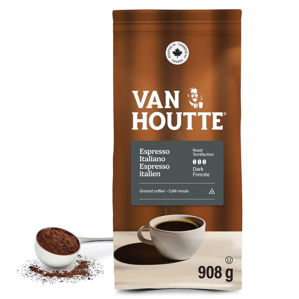 Café moulu Italiano Espresso Van Houtte, torréfaction foncée