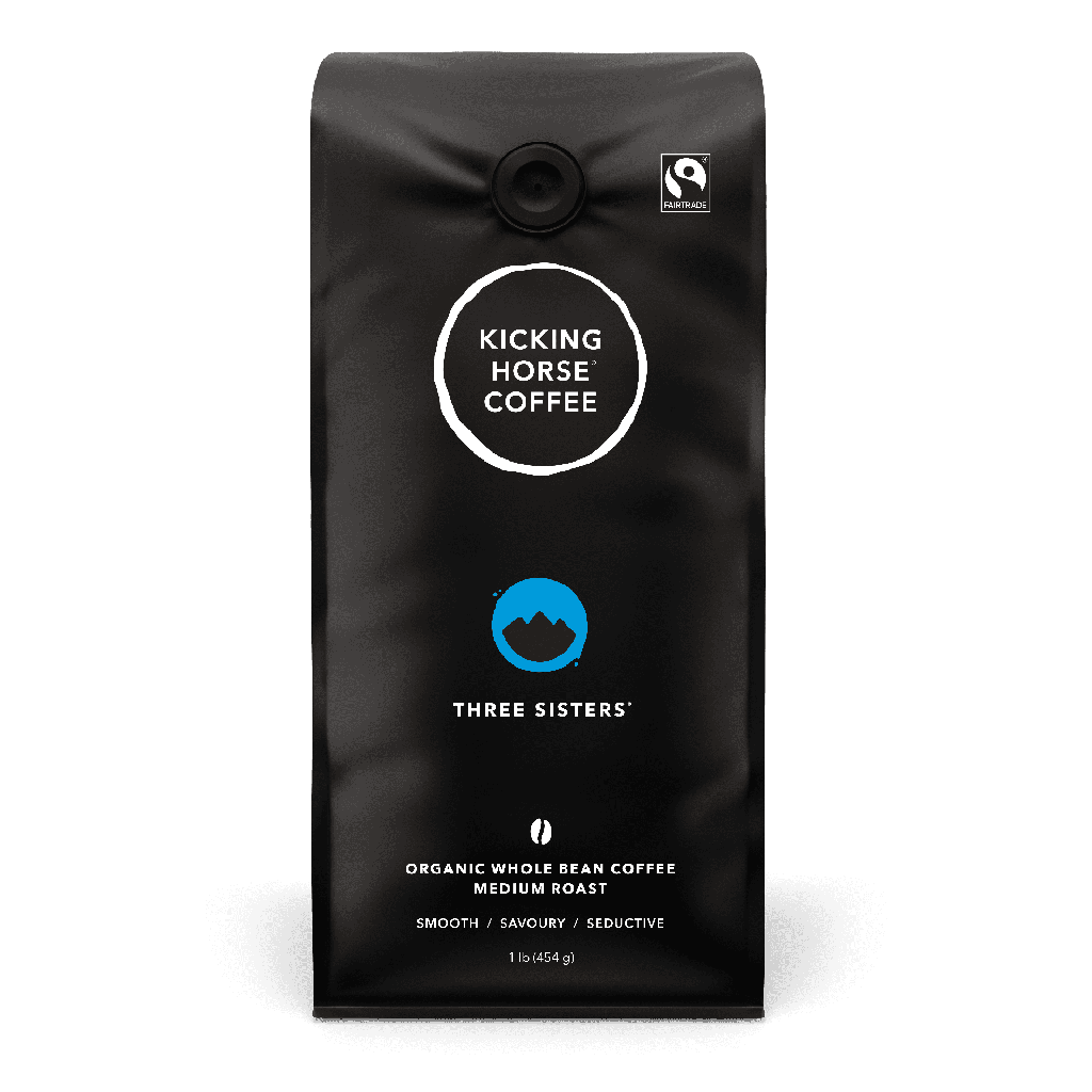 Café á grains entiers à torréfacation veloutée Three SistersMD biologique Coffee de Kicking HorseMD