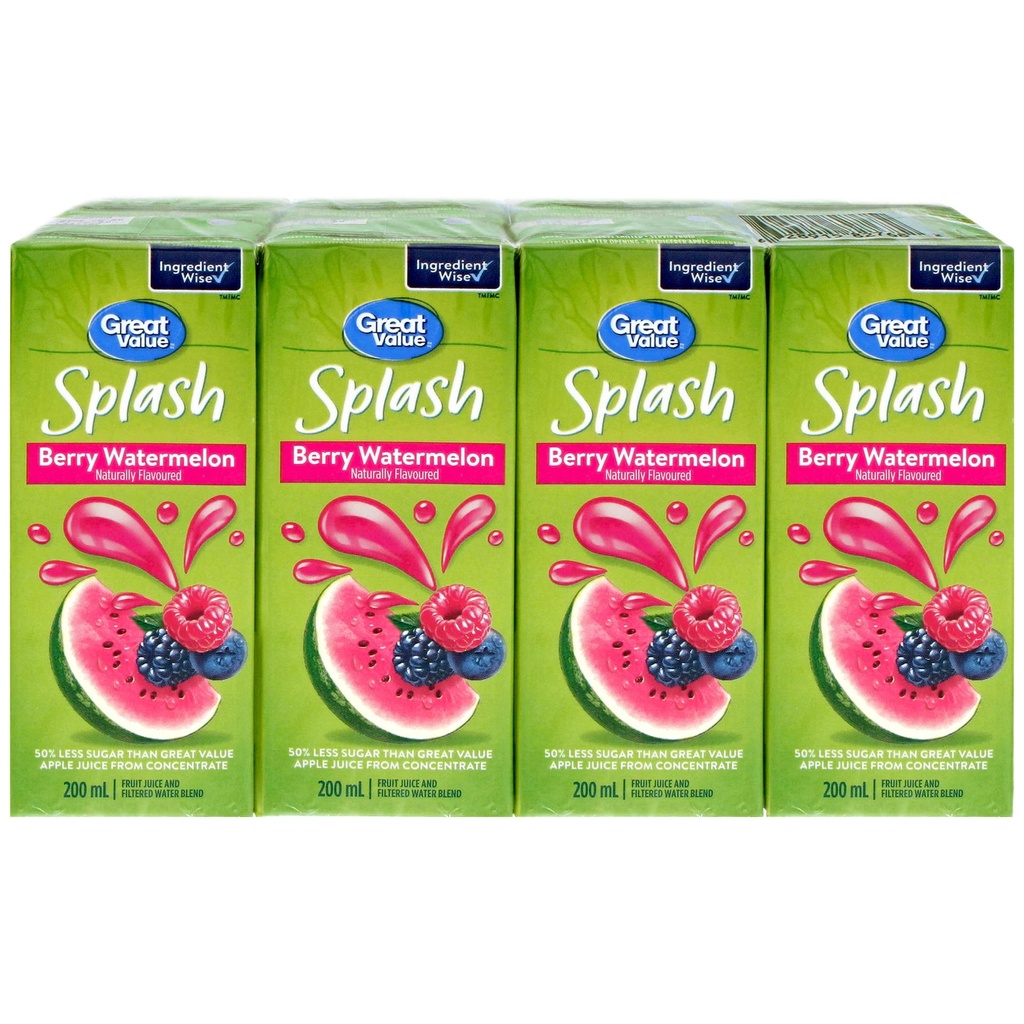 Baies Melon d'Eau Great Value Splash 8x200ml