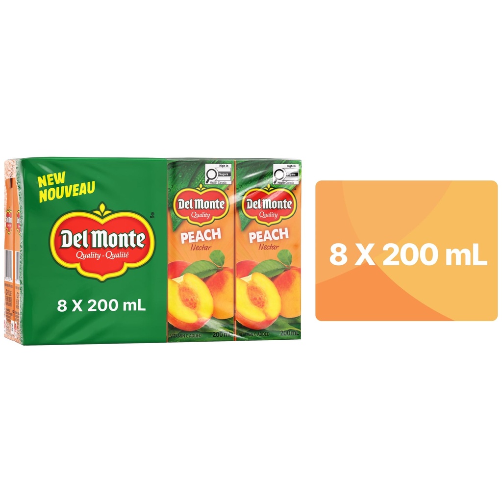 Del Monte Boîtes de Nectar de Pêche8x200ml