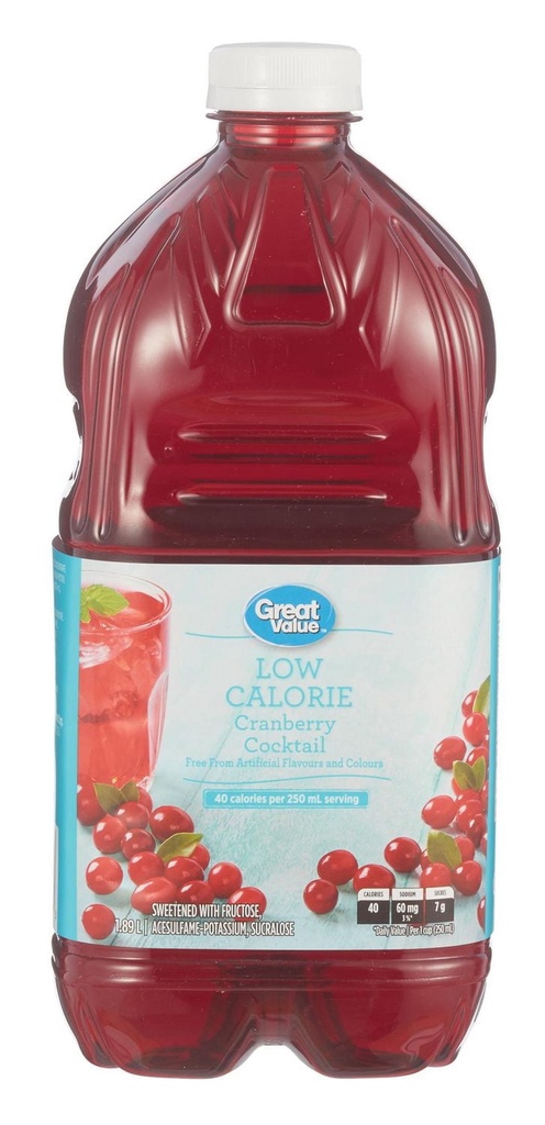 Great Value Cocktail de Canneberge Léger 1.89L