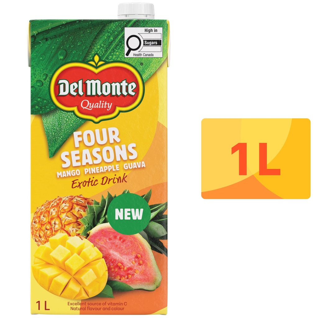 Del Monte Quatre saisons mangue, ananas, goyave boisson exotique